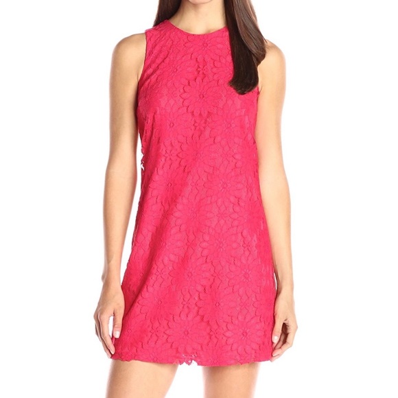 CeCe Dresses & Skirts - CeCe Berry Pink Floral Lace Shift Dress